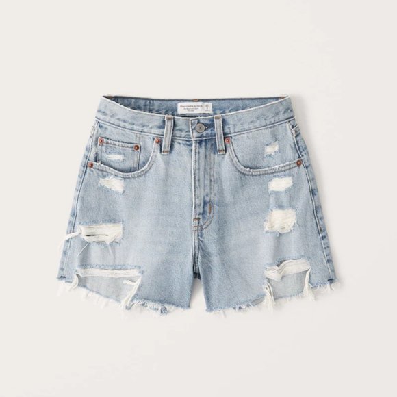 Abercrombie & Fitch Pants - A&F Curve Love Mid Rise Boyfriend Shorts
